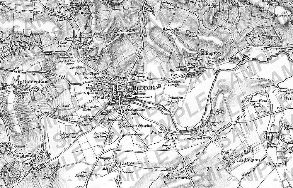 Quad Framed Historical Map Print - Francis Frith